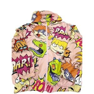Nickelodeon Members Only All Over Character Print Windbreaker Jacket Size‎ Lg